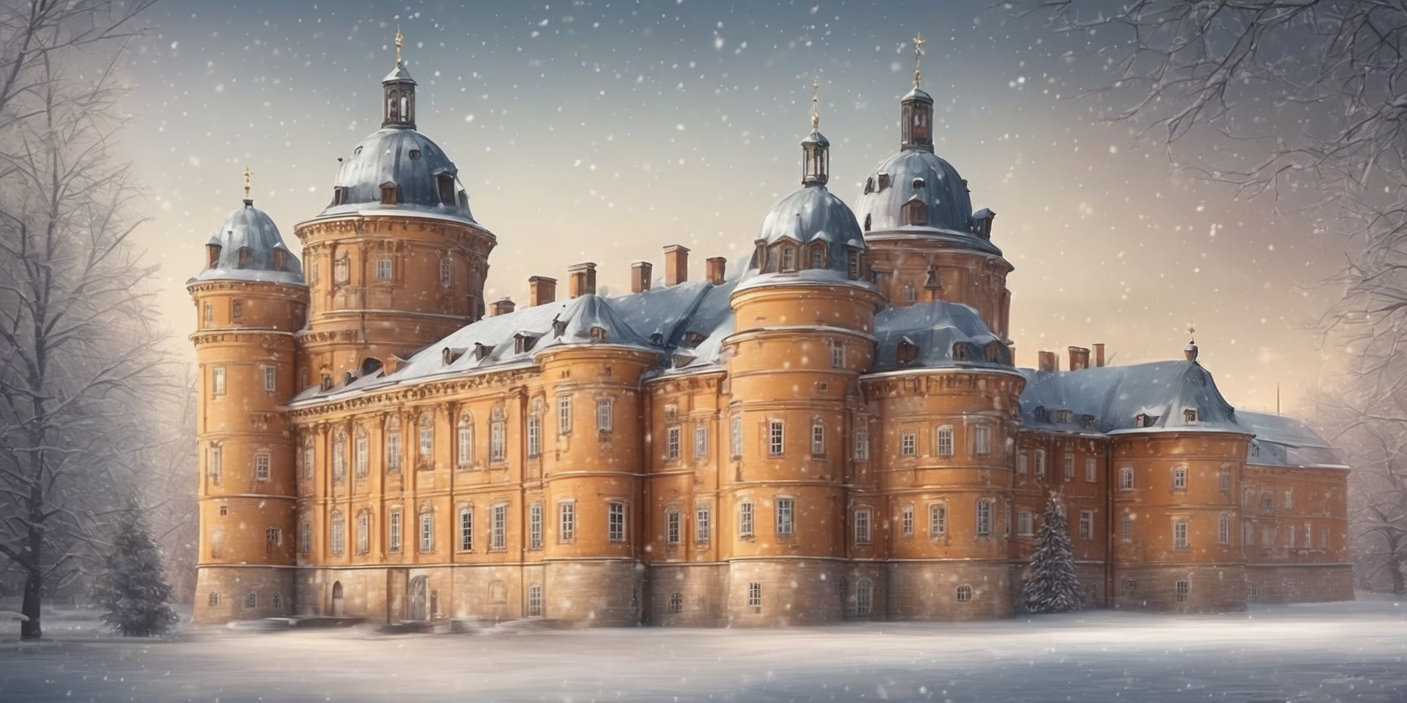 Potsdam castle in realistic Christmas style