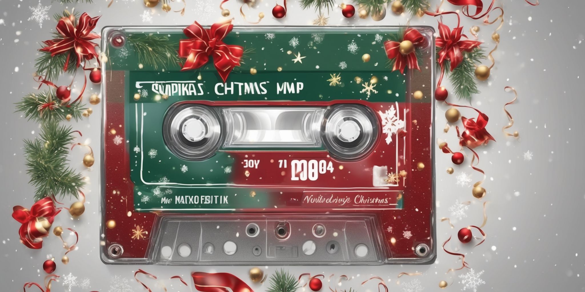 Mixtape in realistic Christmas style