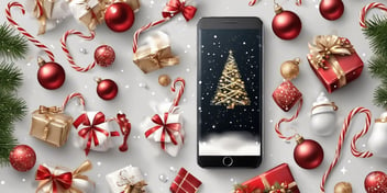 Smartphone in realistic Christmas style