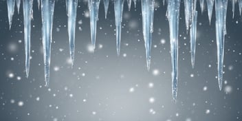 Icicle in realistic Christmas style