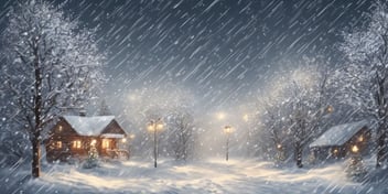 Snowstorm in realistic Christmas style
