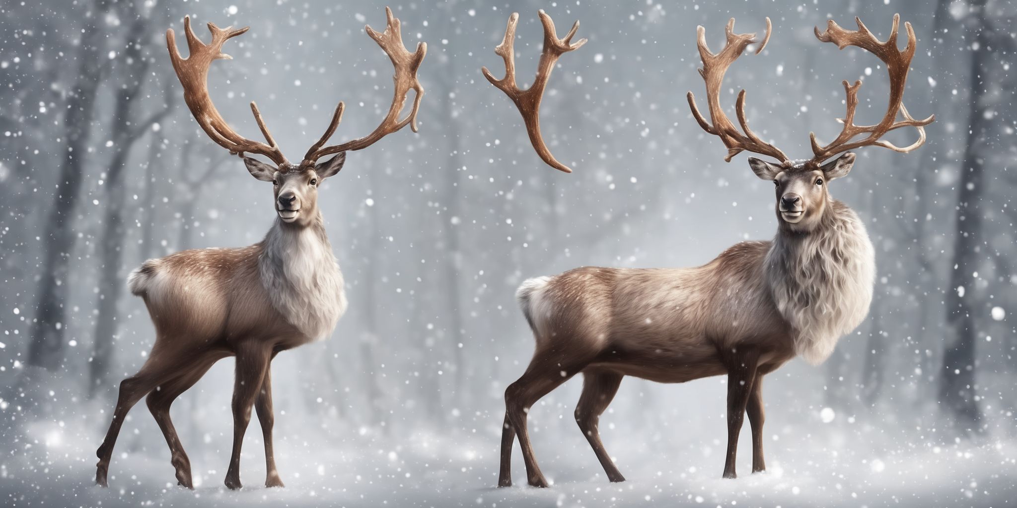 Reindeer in realistic Christmas style