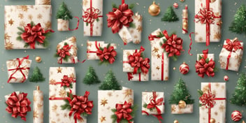 Gift wrap in realistic Christmas style