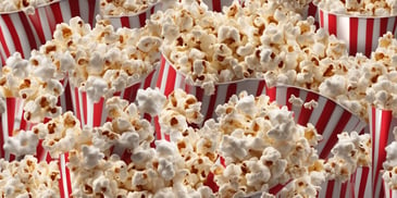 Popcorn in realistic Christmas style