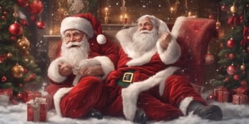 Santa Claus in realistic Christmas style
