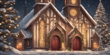 Church bells in realistic Christmas style