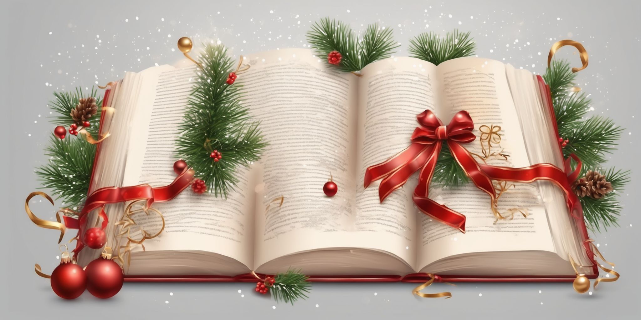 Book in realistic Christmas style