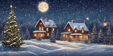 Starry night in realistic Christmas style