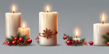 Candle in realistic Christmas style