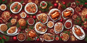 Festive feast in realistic Christmas style