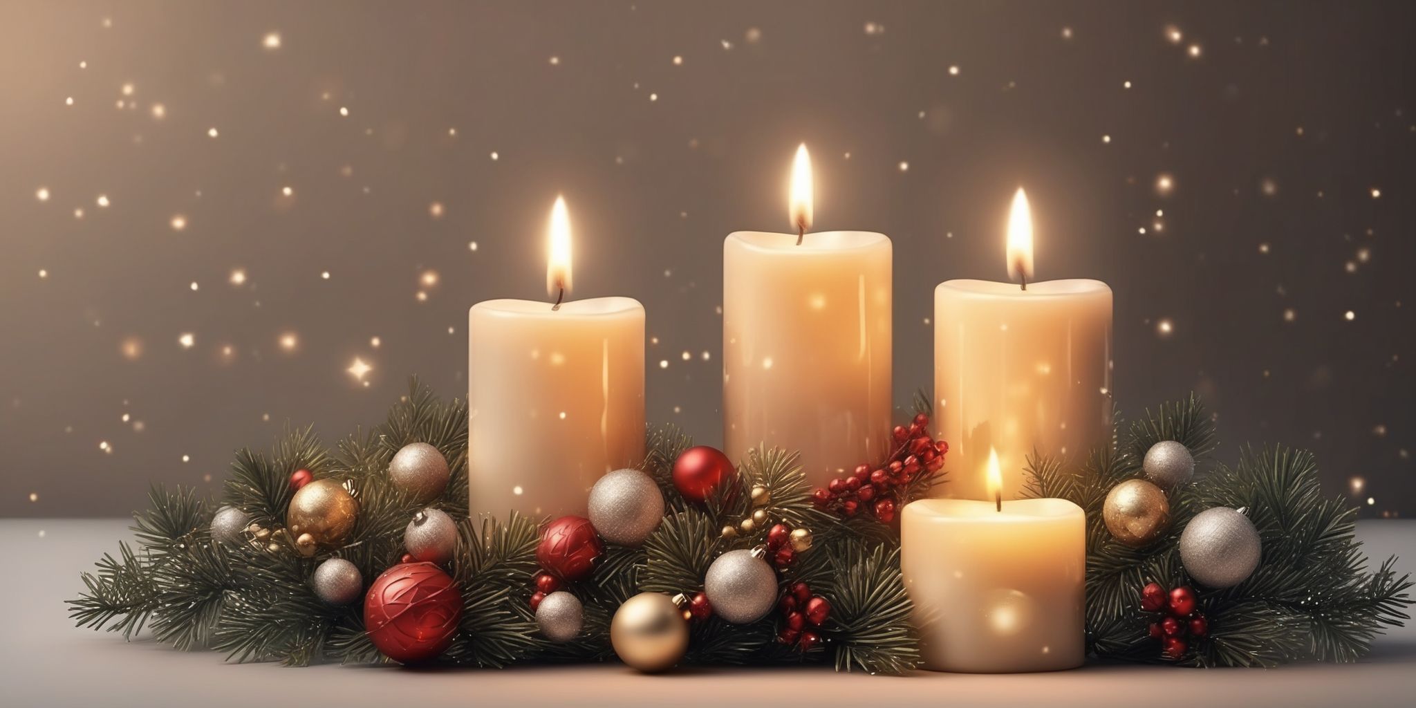 Candlelight in realistic Christmas style