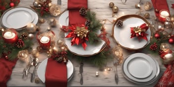 tabletop in realistic Christmas style