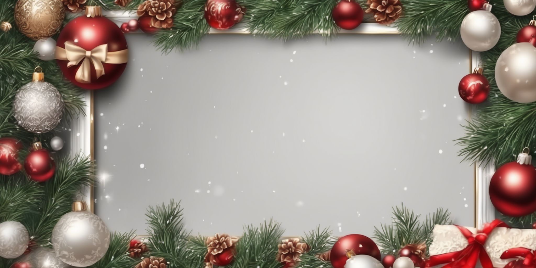 Photo frame in realistic Christmas style