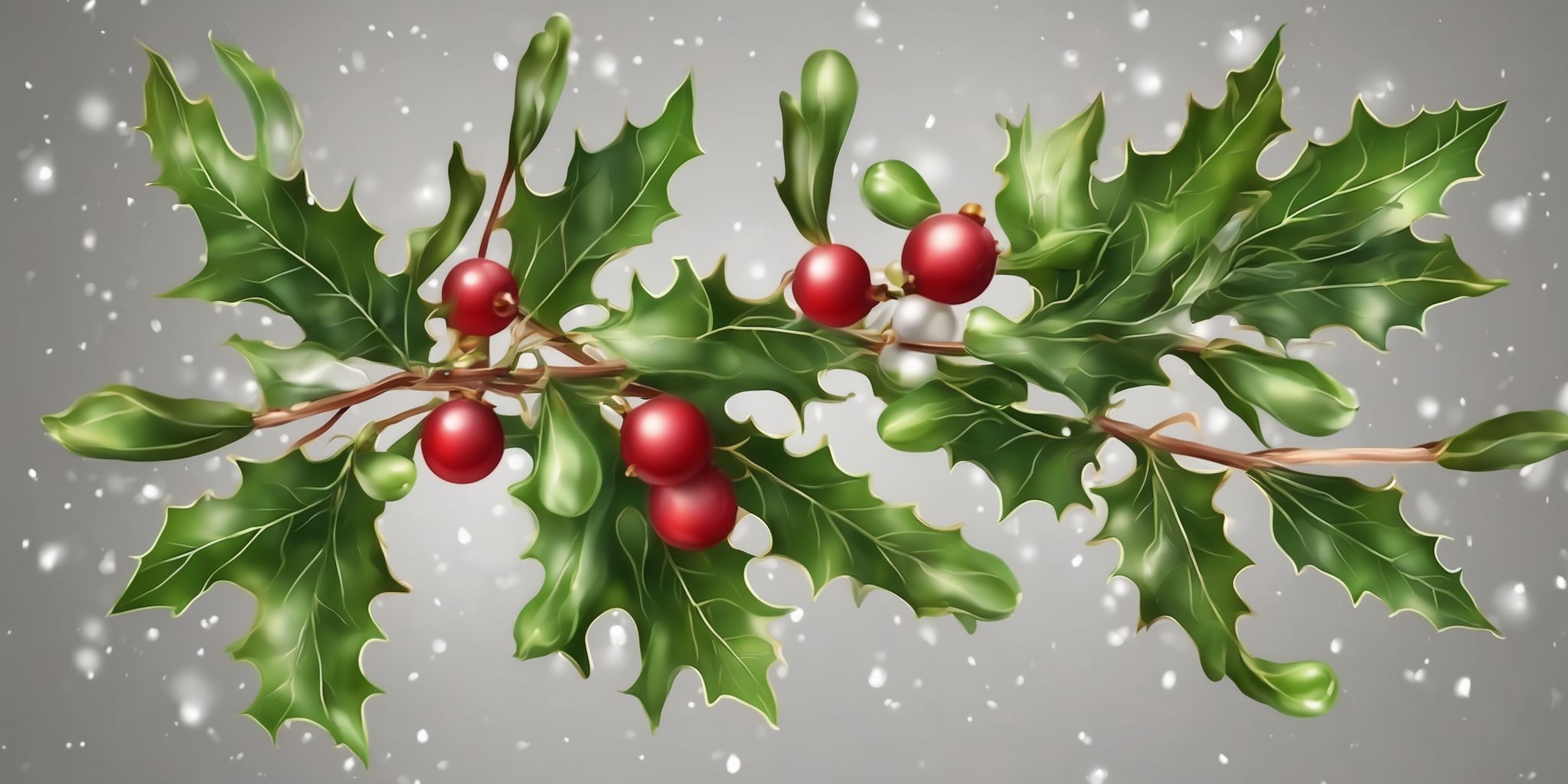 Mistletoe in realistic Christmas style