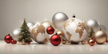 Globes in realistic Christmas style