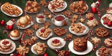 Delicacies in realistic Christmas style