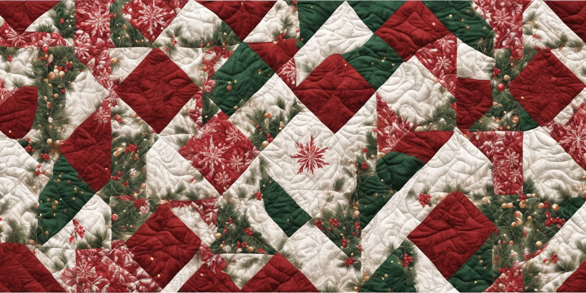Quilt in realistic Christmas style