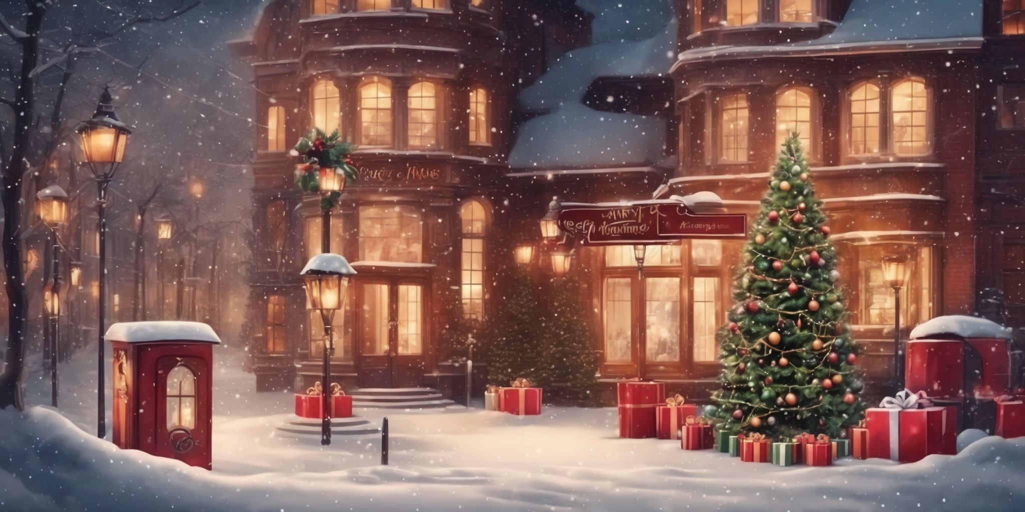 Location in realistic Christmas style