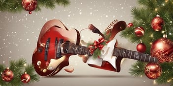 Guitar in realistic Christmas style