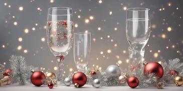 Glass in realistic Christmas style