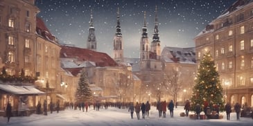 Zagreb in realistic Christmas style