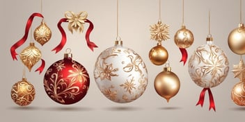 Ornaments in realistic Christmas style