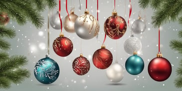 Baubles in realistic Christmas style