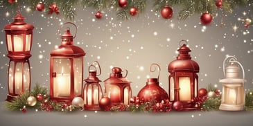 Lanterns in realistic Christmas style