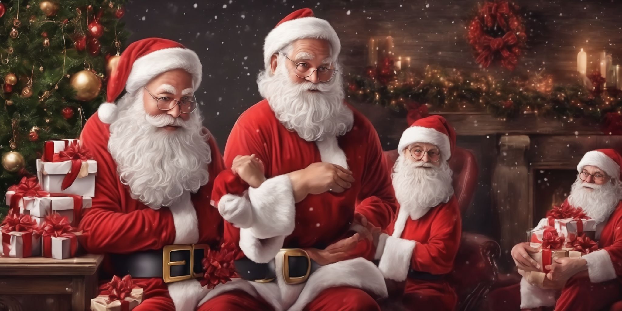 Santa Claus in realistic Christmas style