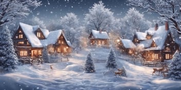 Winter in realistic Christmas style