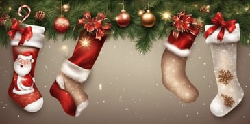 Stockings in realistic Christmas style