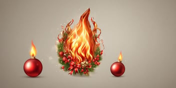 Flame in realistic Christmas style