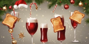 Toast cheers in realistic Christmas style
