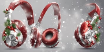 Headphones in realistic Christmas style