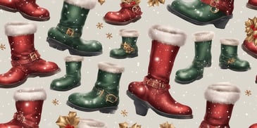 Boots in realistic Christmas style
