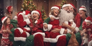 Laughter in realistic Christmas style
