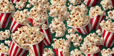 Popcorn in realistic Christmas style