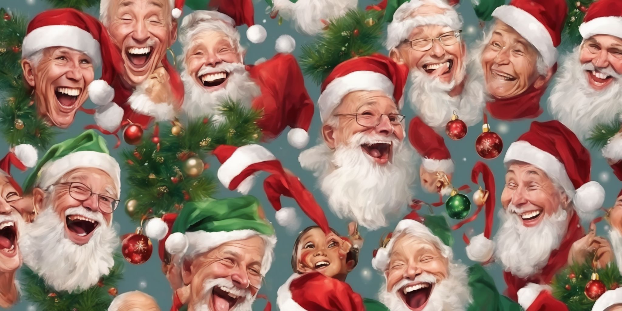 Laughter in realistic Christmas style