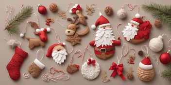 Handmade crafts in realistic Christmas style