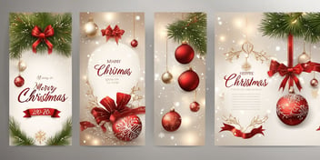 Cards in realistic Christmas style