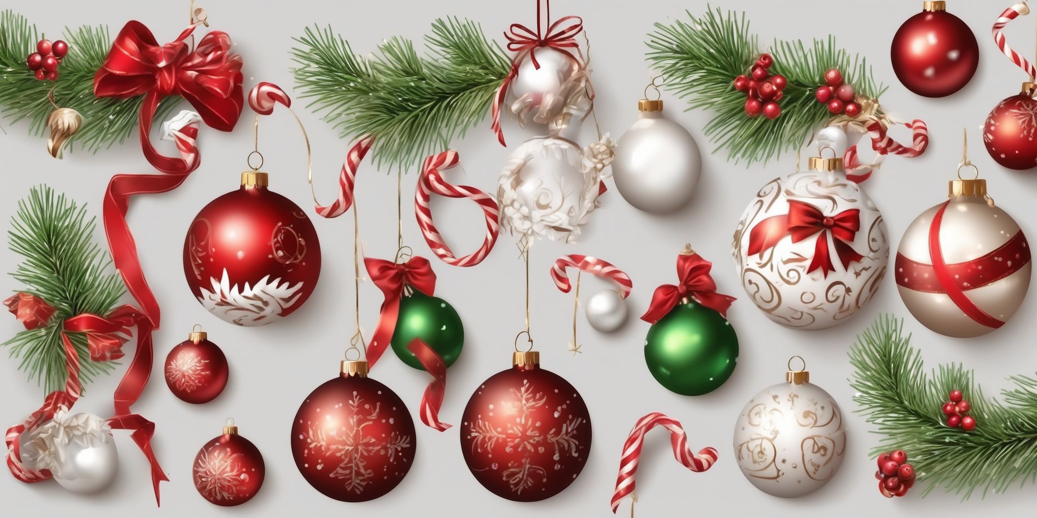 Ornaments in realistic Christmas style