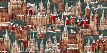 Cologne in realistic Christmas style