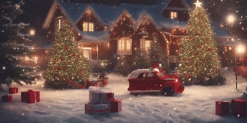 Popular songs in realistic Christmas style