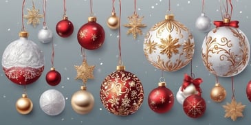 Ornaments in realistic Christmas style