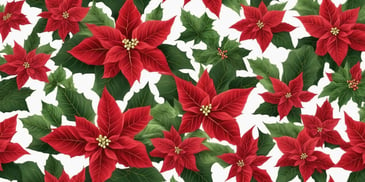 Poinsettia in realistic Christmas style