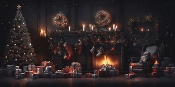 Dark in realistic Christmas style