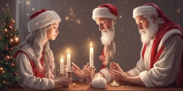 Prayer in realistic Christmas style