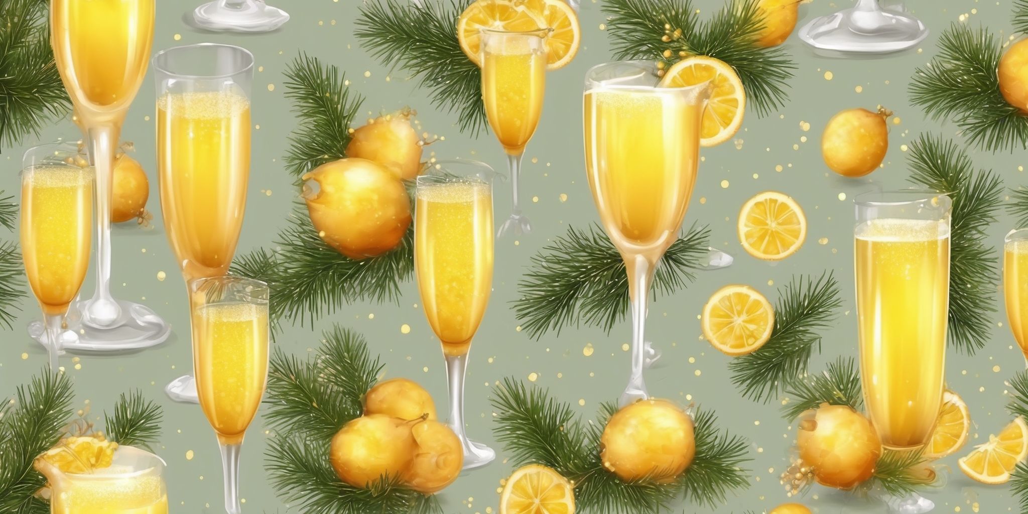 Mimosas in realistic Christmas style