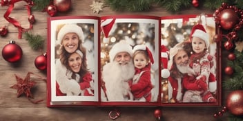 Photo album in realistic Christmas style