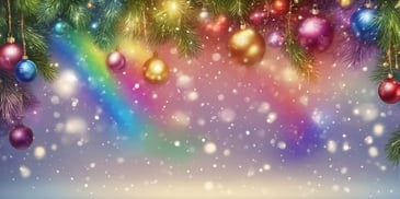 Rainbow in realistic Christmas style